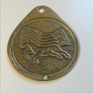 Vintage Brass Horse Medallion